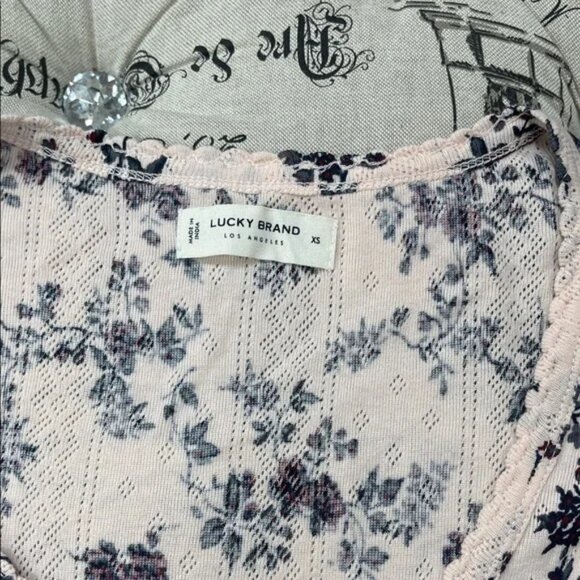 Lucky Brand Floral Print Henley Knit Top - Picture 4 of 13